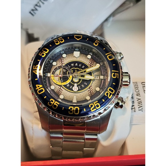 Invicta MLB Brewers Pro Diver 50mm Quartz Chrono Watch